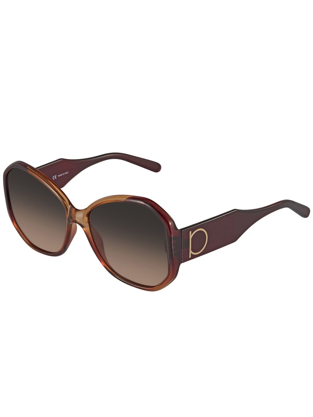Salvatore Brown Gradient Butterfly Ladies Sunglasses